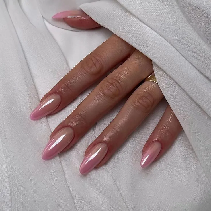 Pink French Ombre Nails