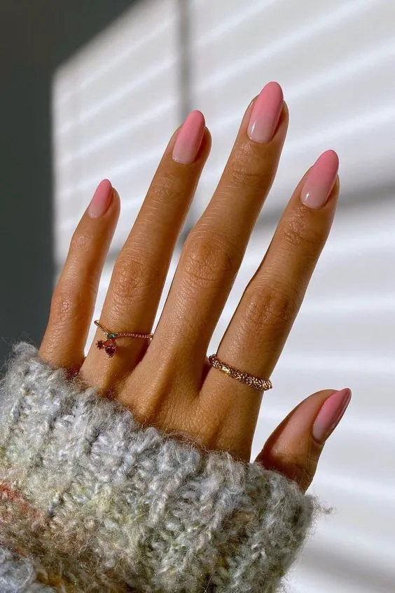 Pink Ombre Tip Nails