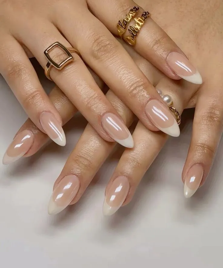 Chrome French Tip Nails