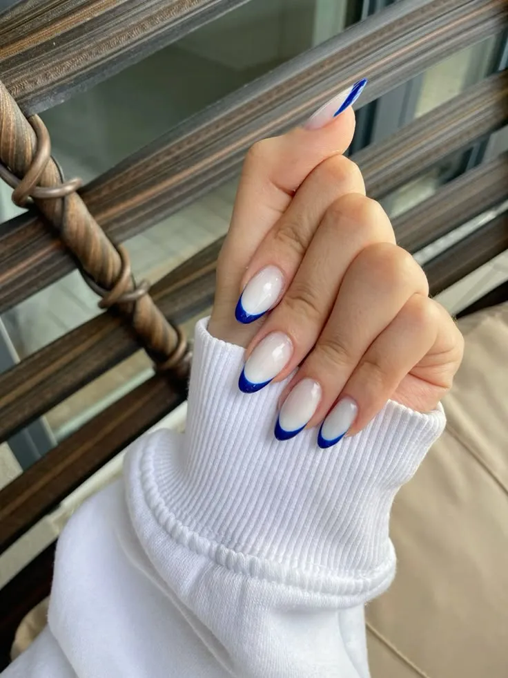 Blue French Nails Ideas