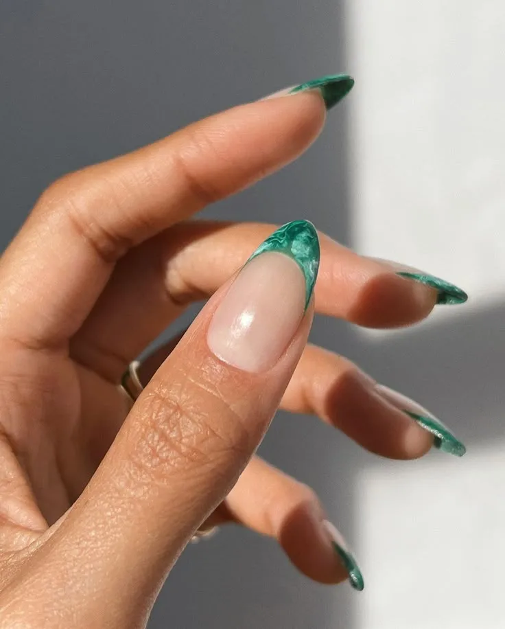 Green French Manicure Designs