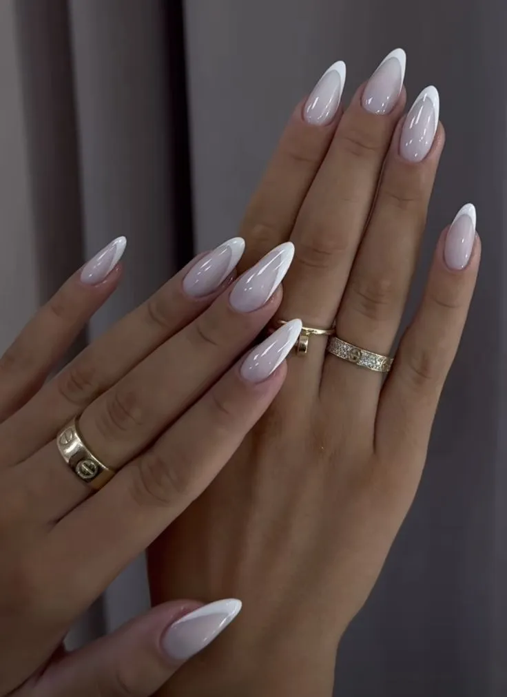 Bright Stripe White‑Tip Nails for 2025