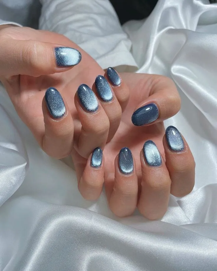 Stunning Blue & Silver Nail Art 2025