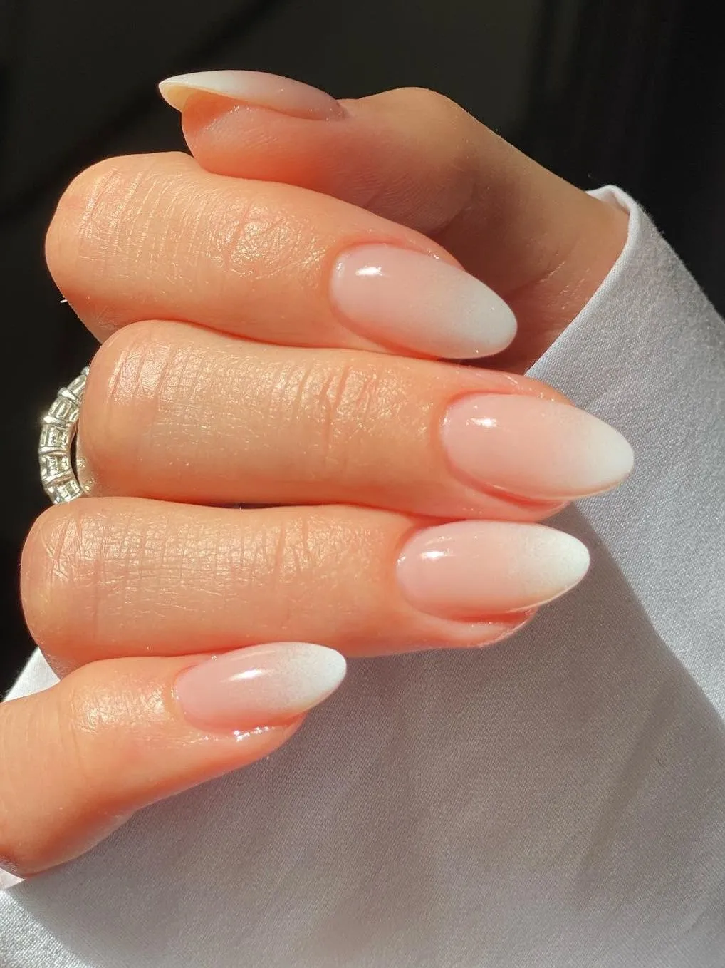 French Fade Almond Nails