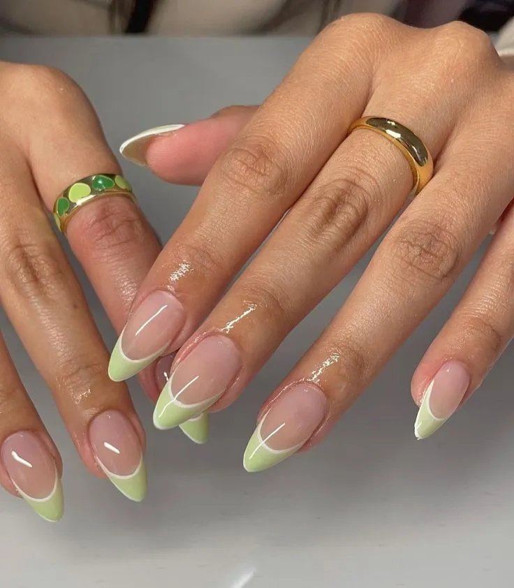Lime French Tip Summer Nails