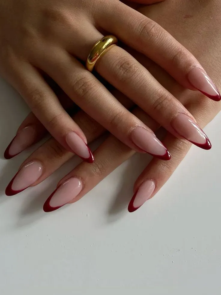Red French Tip Summer Nails 2025