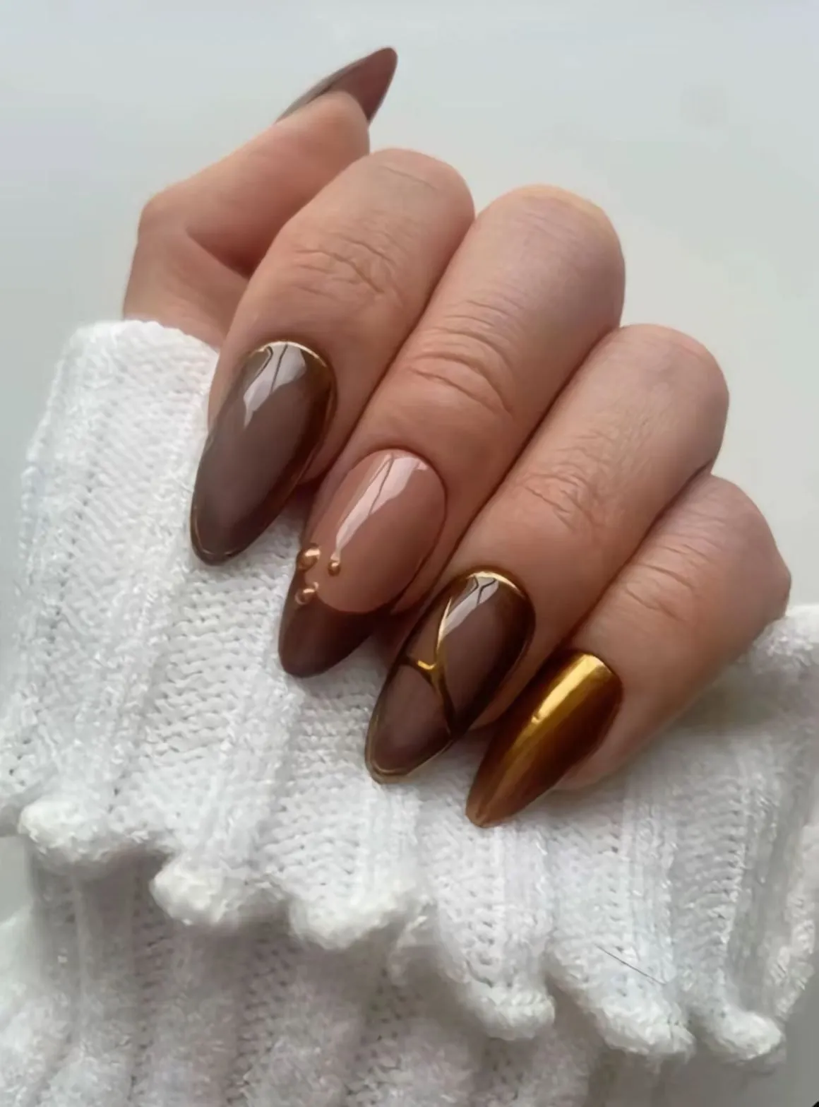 Chic Walnut Almond Nails for Fall 2025
