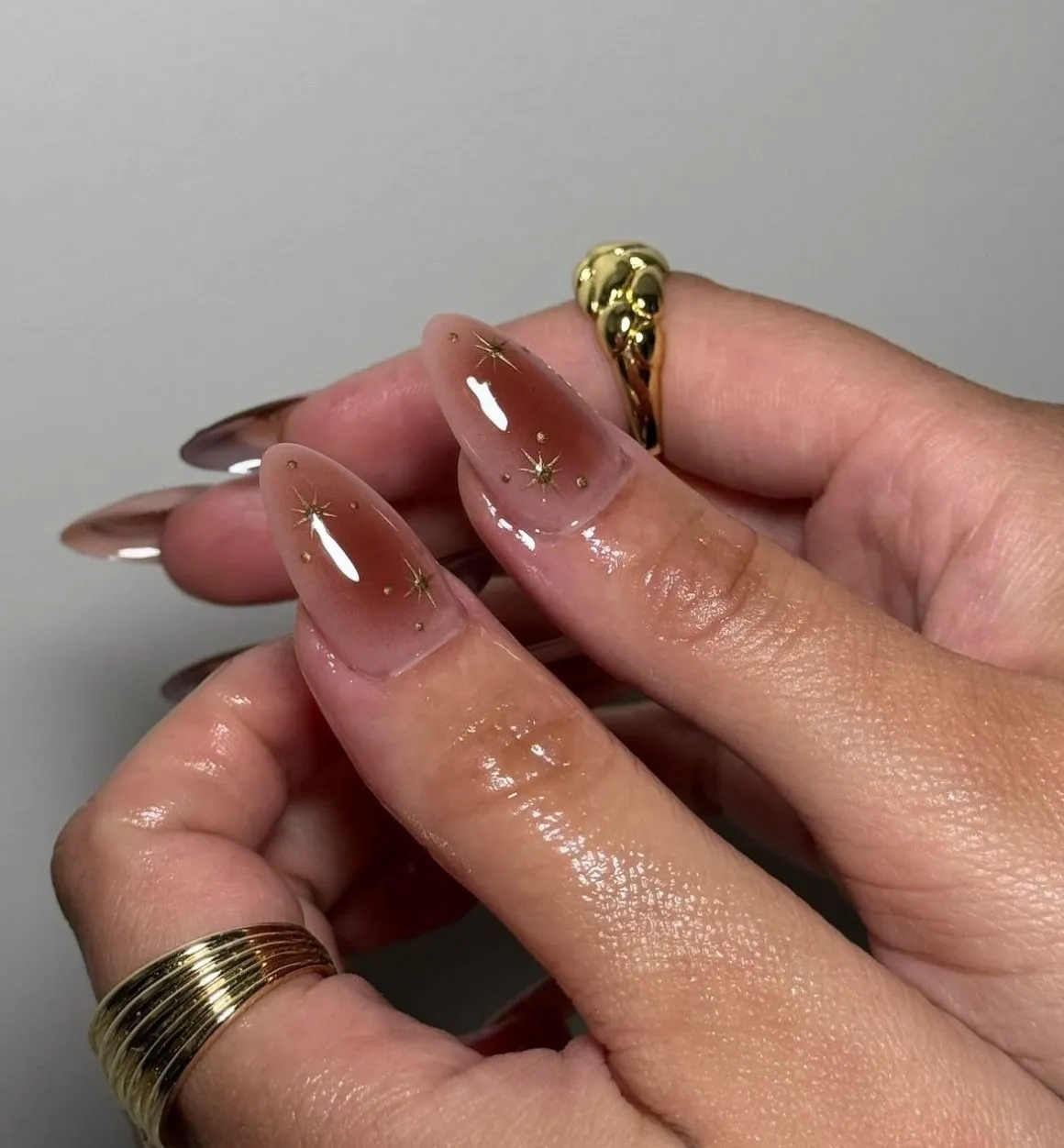 Brown aura celestial nails