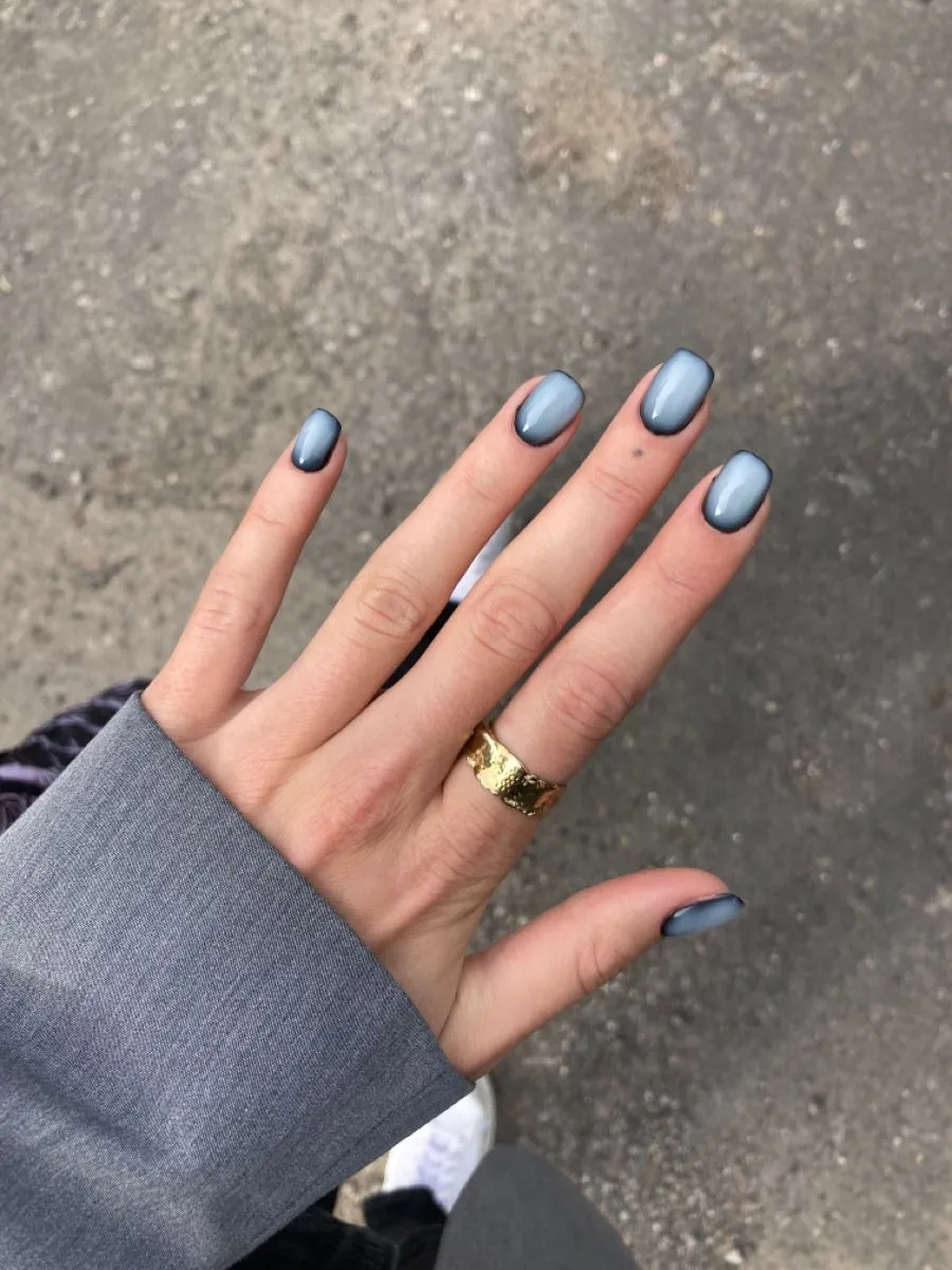 Blue Ombre Fall September Nails 2025