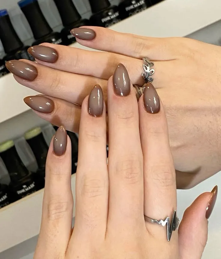 Brown Aura Fall Nails Ideas 2025