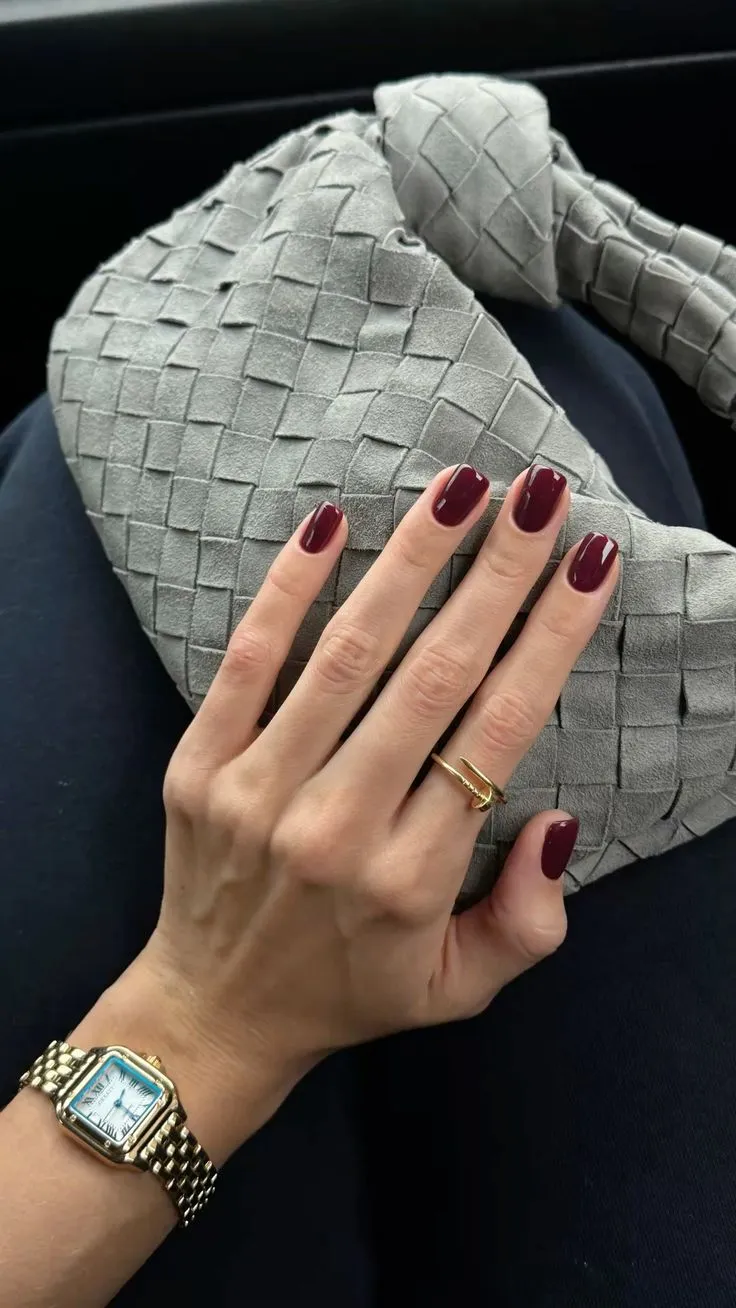 Cherry Burgundy Square Fall Nails September