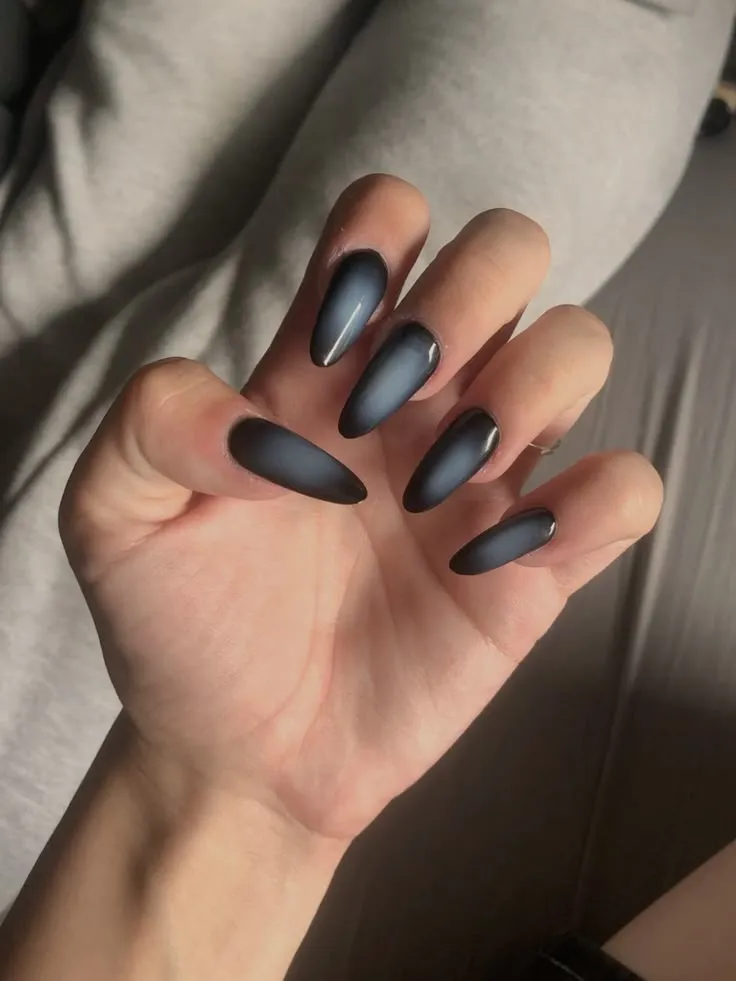 Dark and Light Blue Aura Nails Fall Nails Ideas 2025