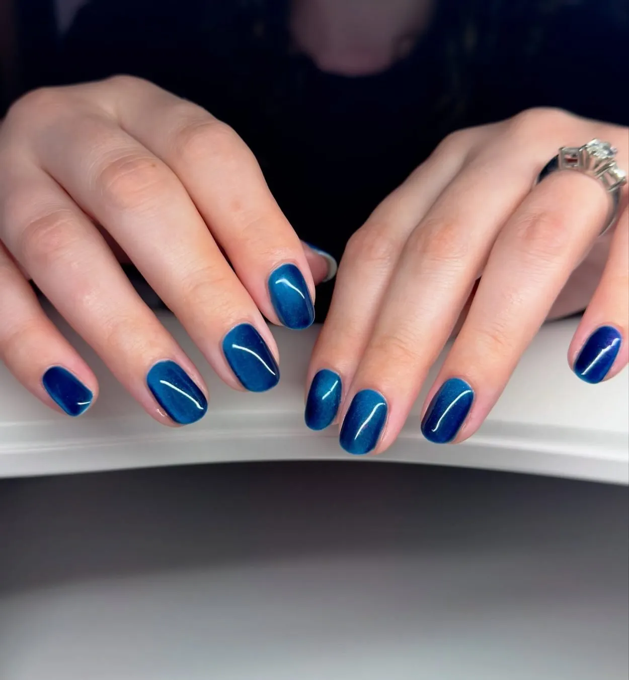 Midnight Blue Cat Eye Classy Autumn Nails 2025