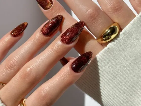 September Nail Designs – Classy Fall Nails with Burgundy, Espresso Brown, Blue Ombre and Seasonal Nail Art