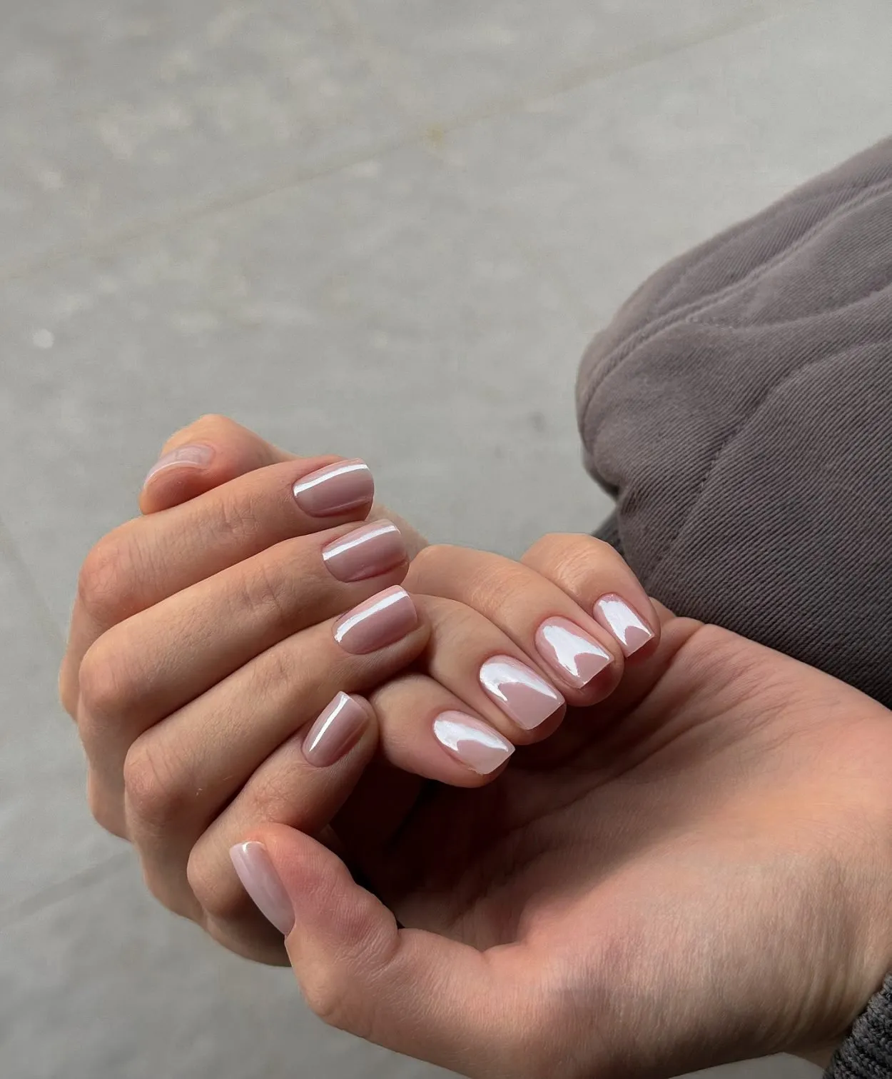 Sheer Pink Chrome Square Classy Fall Nails 2025