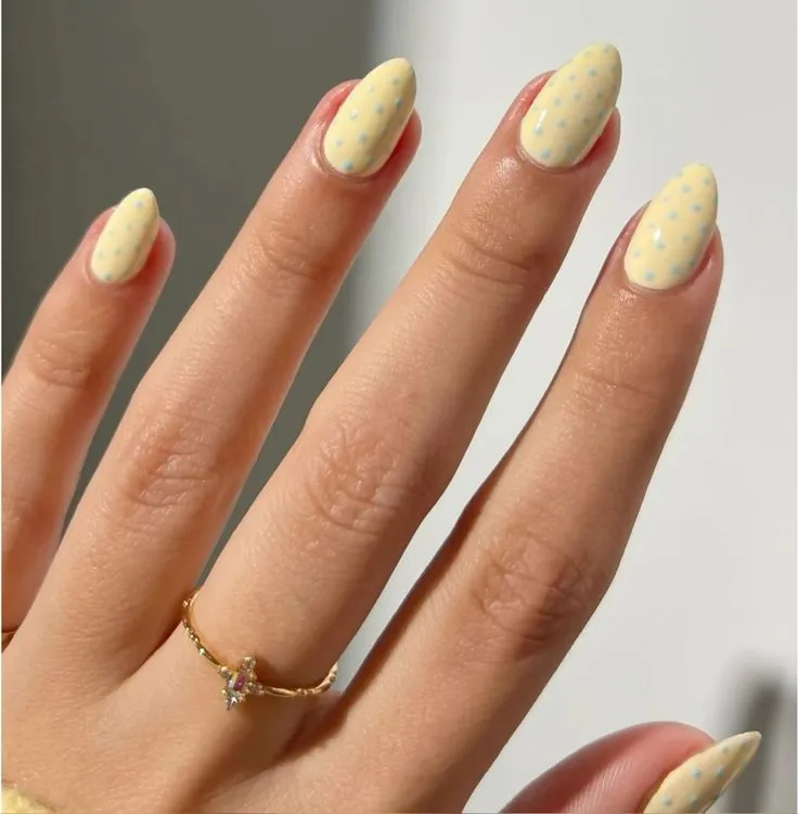 Yellow Polka Dot Nails Summer Colour Trend 2025