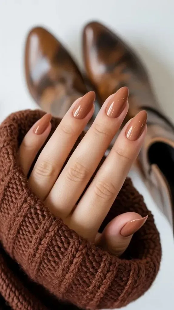 Caramel Brown Fall Nail Colors 2025