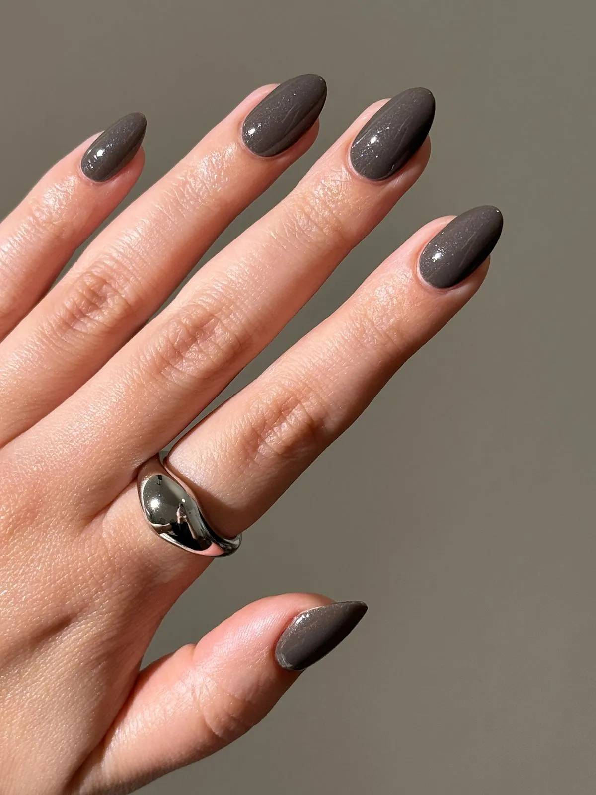 Glitter Grey Fall Nails Colors 2025